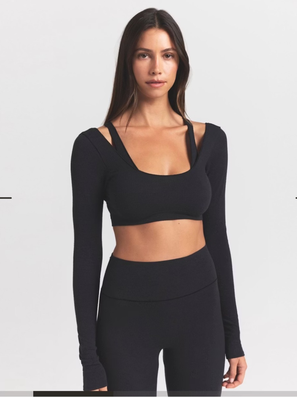 SKIMS NWT WOOL RIB LONG SLEEVE SUPER CROPPED TOP SZ S/M